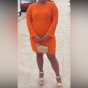 Orange Knit Dress